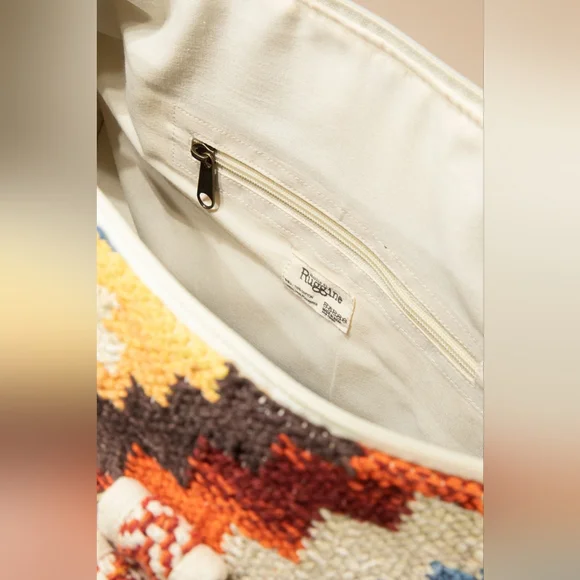 Boho Chic Travel Bag - Navajo Aztec Inspired Design - Handmade Fully Fine Cotton - Picture 8 of 10